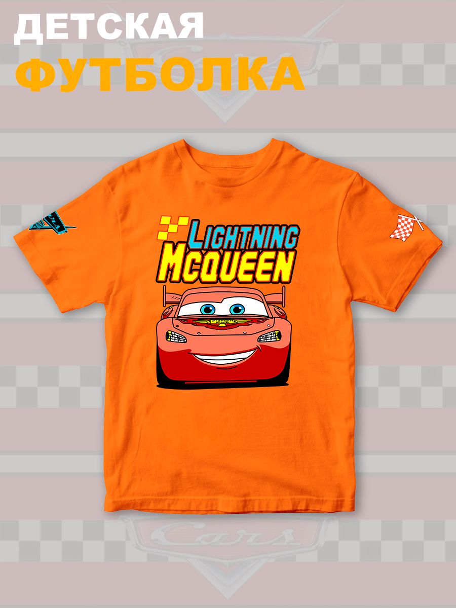 Футболка детская с принтом Тачки Молния Маккуина