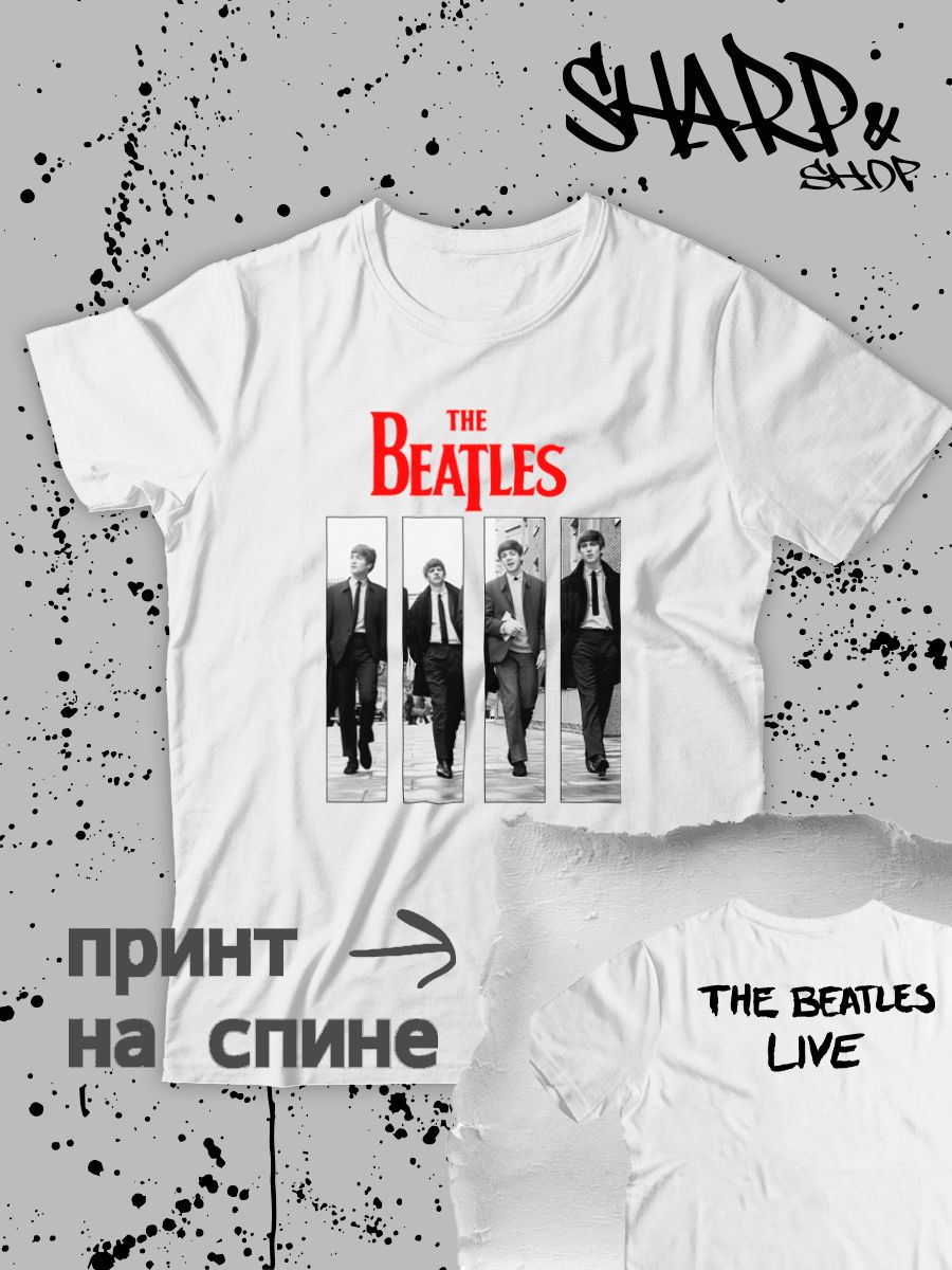 Футболка Beatles Битлс логотип с принтом, рок группа logo