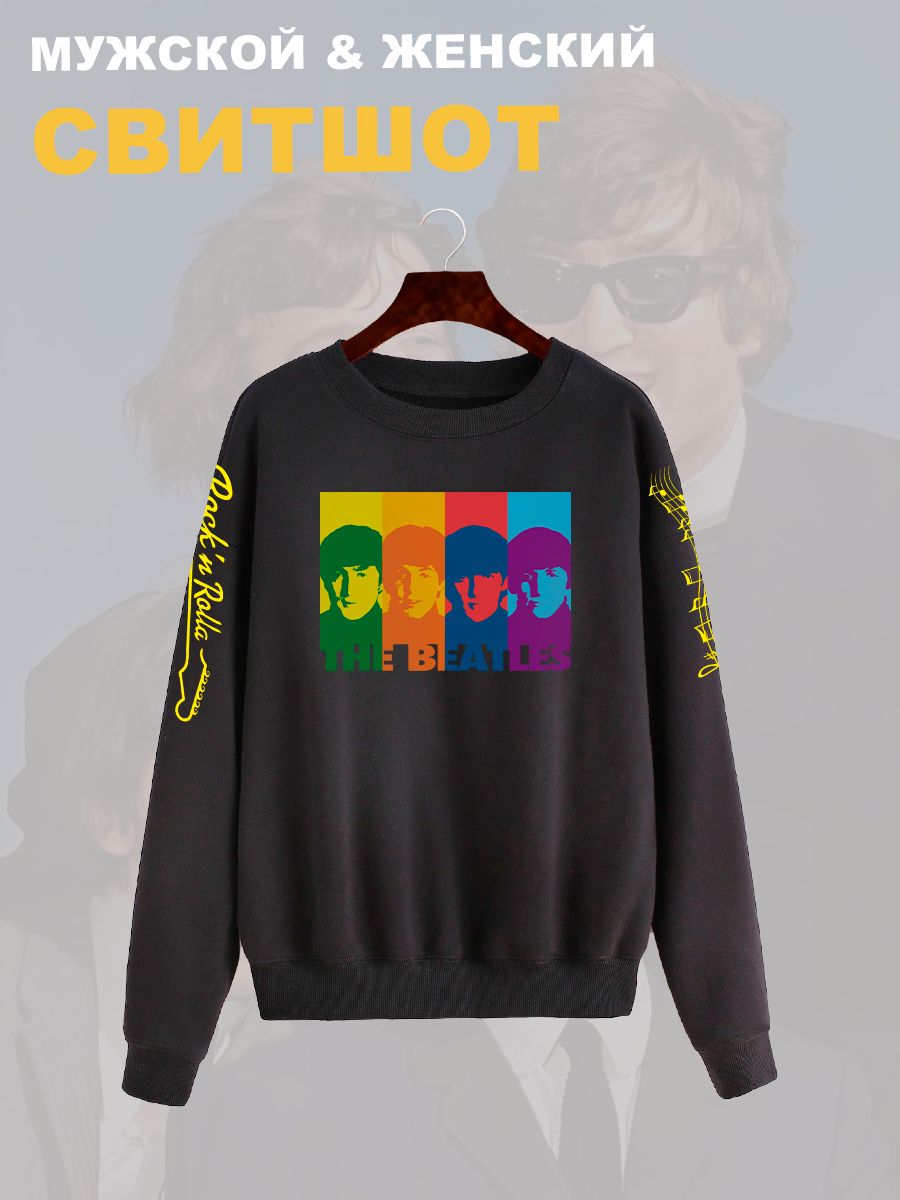 Свитшот Beatles логотип с принтом, рисунком rock style