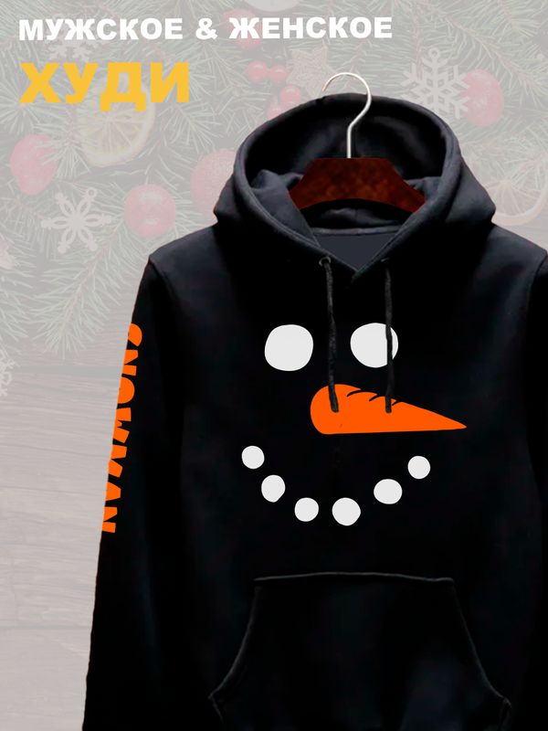 Худи снеговик с новым годом y2k