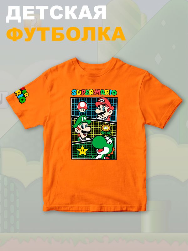 Футболка супер марио и луиджи брос нинтендо детская
