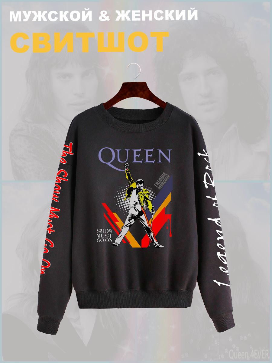 Свитшот Queen логотип с принтом, рисунком rock style, рок группа