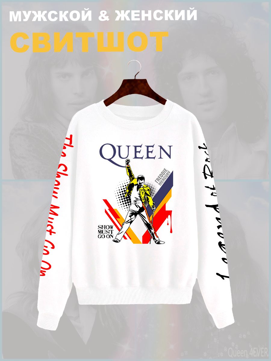 Свитшот Queen логотип с принтом, рисунком rock style, рок группа
