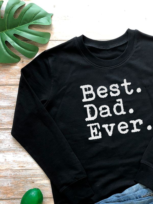 Свитшот с надписью best dad ever и принтом минимализм y2k