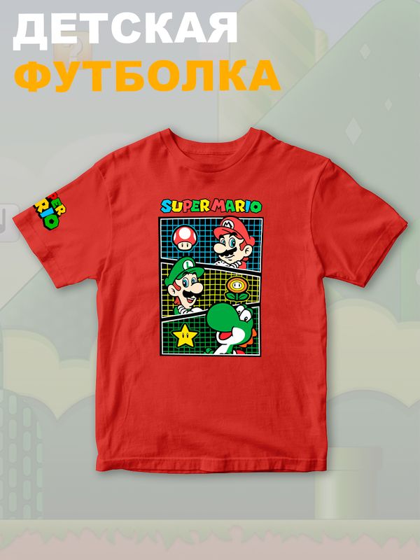 Футболка супер марио и луиджи брос нинтендо детская