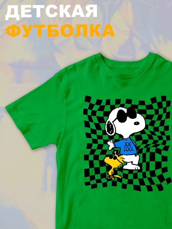 Футболка со снупи Snoopy и вудстоком желтой птичкой детская