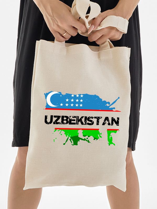 Шоппер Узбекистан и флаг Uzbekistan с принтом