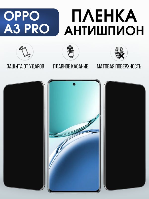 Защитная гидрогелевая пленка для OPPO A3 PRO, полиуретановая плёнка антишпион на мобильный телефон .