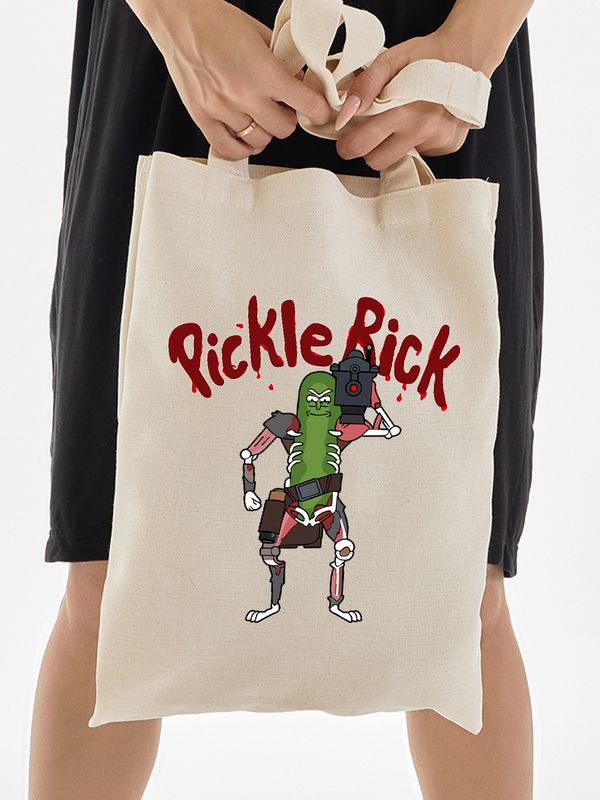 Шоппер рик и морти огурчик из rick and morty y2k