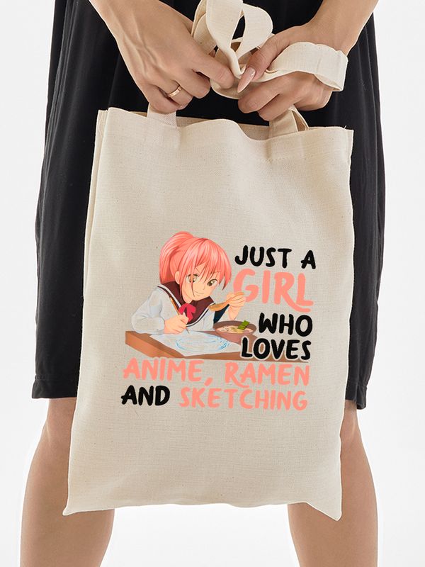 Шоппер аниме тян тянка с принтом отаку anime girl otaku анимешная девушка для анимешника и художника бежевый, стритстайл сумка для шопинга и покупок тканевая женская и мужская кэжуал casual y2k style.