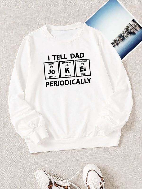 Свитшот с таблицей менделеева и приколом dad jokes Свитшот с таблицей менделеева и приколом dad jokes
