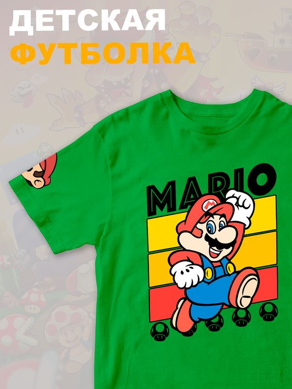 Футболка супер марио брос super mario нинтендо детская