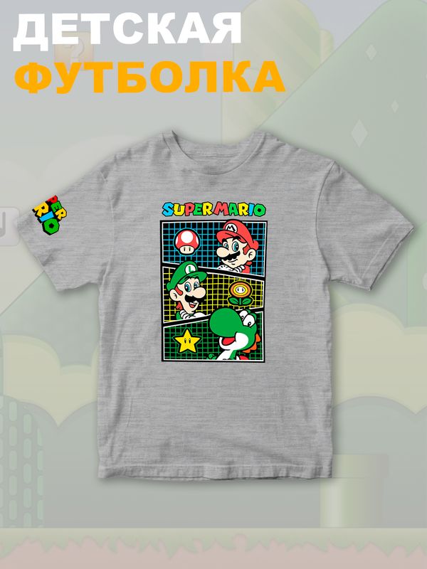 Футболка супер марио и луиджи брос нинтендо детская