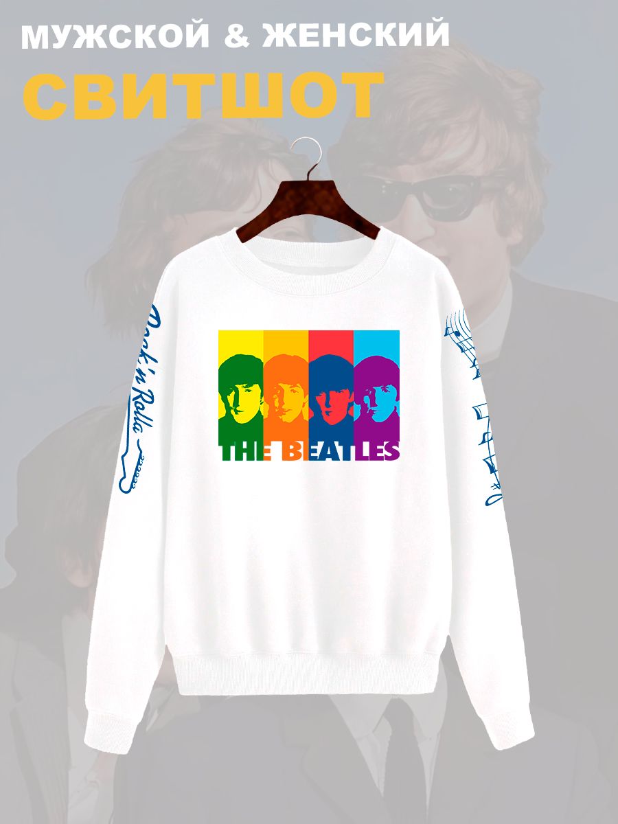 Свитшот Beatles логотип с принтом, рисунком rock style