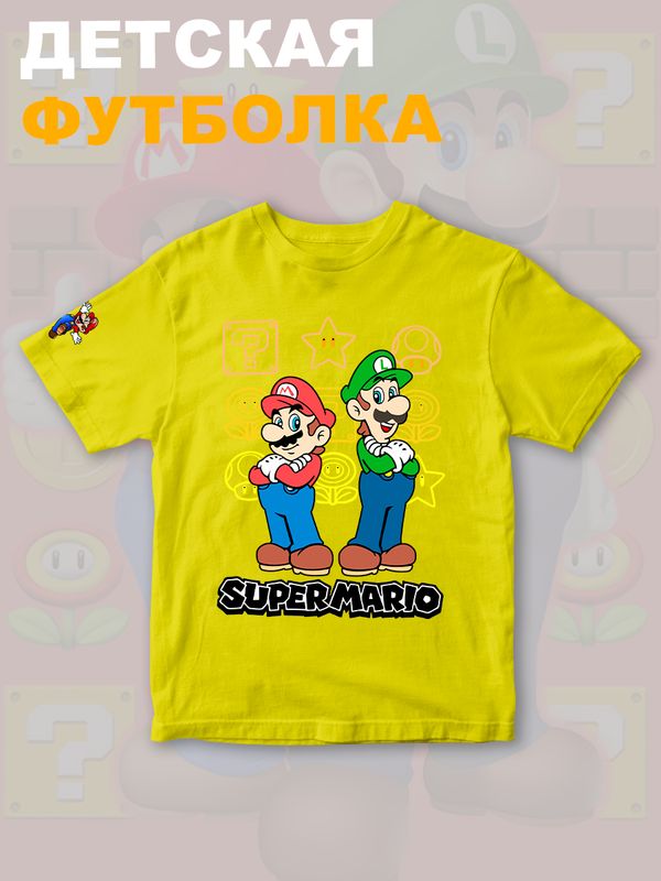 Футболка супер марио и луиджи брос nintendo y2k детская