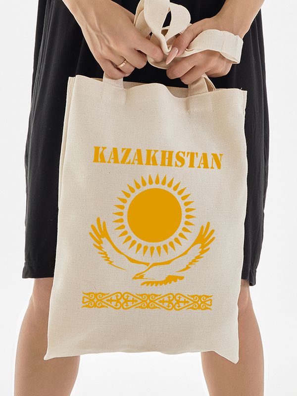 Шоппер с флагом Казахстана и надписью Kazakhstan