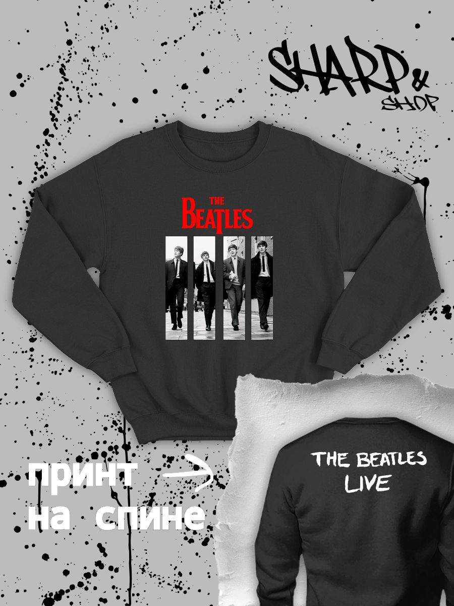Свитшот Beatles Битлс логотип с принтом, рок группа logo