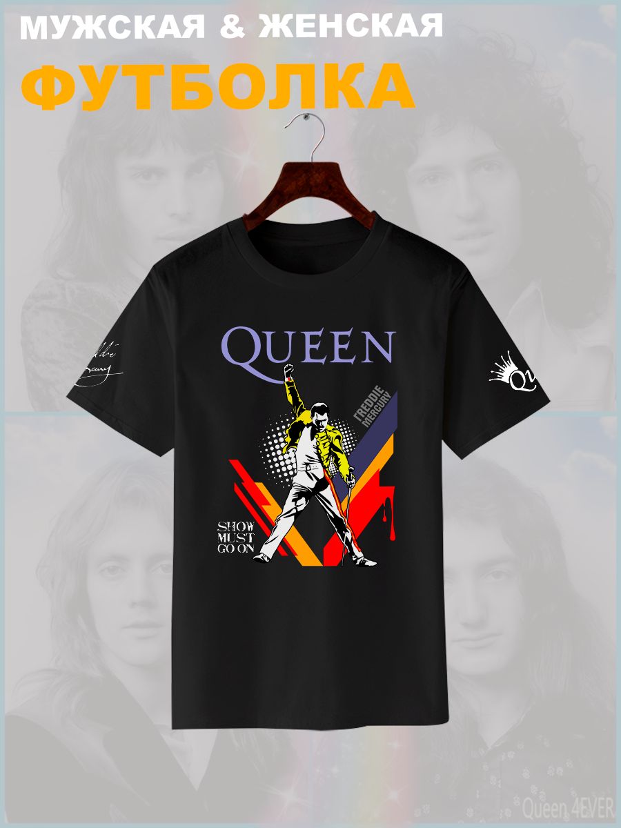 Футболка Queen логотип с принтом, рисунком rock style, рок группа
