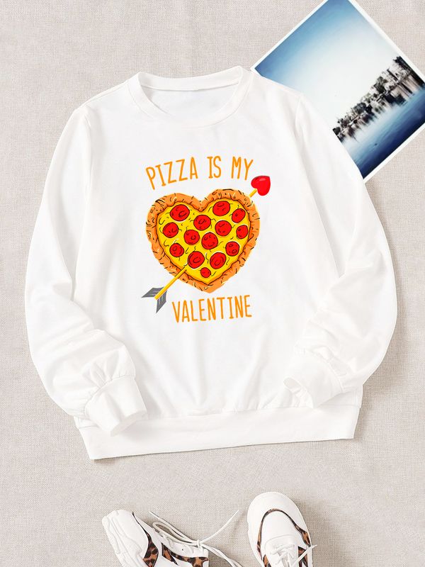 Свитшот с принтом Пицца на День Валентина оверсайз белый. Свитшот унисекс c прикольной надписью Valentine и картинкой pizza на День святого Валентина в стиле street style для молодежи. Свитшот с принтом Пицца на День Валентина оверсайз белый. Свитшот унисекс c прикольной надписью Valentine и картинкой pizza на День святого Валентина в стиле street style для молодежи.