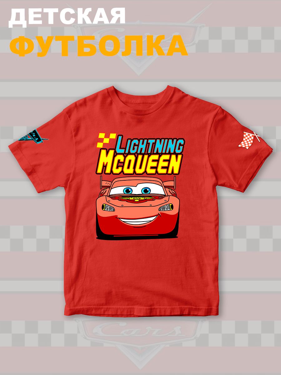 Футболка детская с принтом Тачки Молния Маккуина