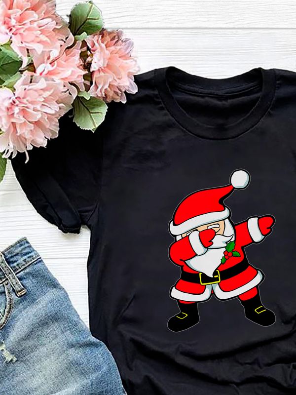 Футболка дед мороз делает dab с новым годом