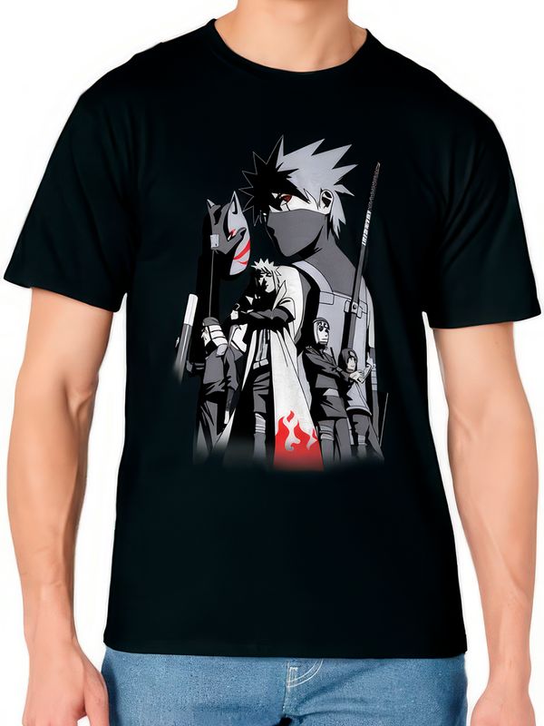 Футболка с Какаши аниме мерч ниндзя с принтом Kakashi Shippuden ninja Ripple Junction anime merch otaku, черная женская мужская, y2k андеграунд прикольная одежда кэжуал стритстайл, underground casual.