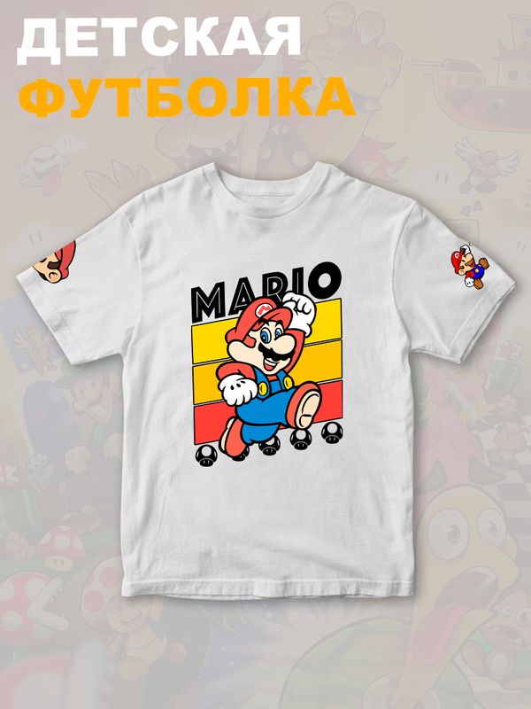 Футболка супер марио брос super mario нинтендо детская