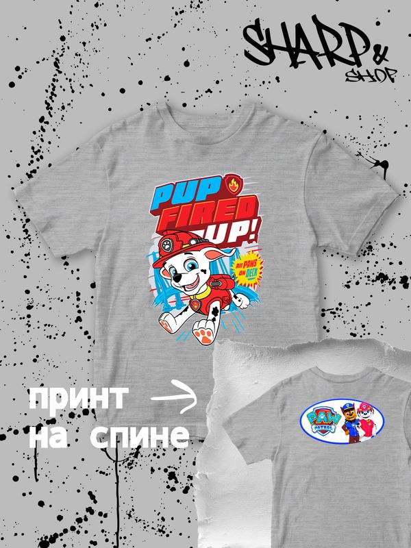 Футболка щенячий патруль маршал paw patrol детская