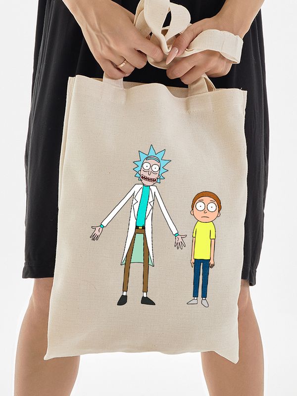 Шоппер с принтом Рик и Морти из мультфильма Rick and Morty в стиле 2yk.