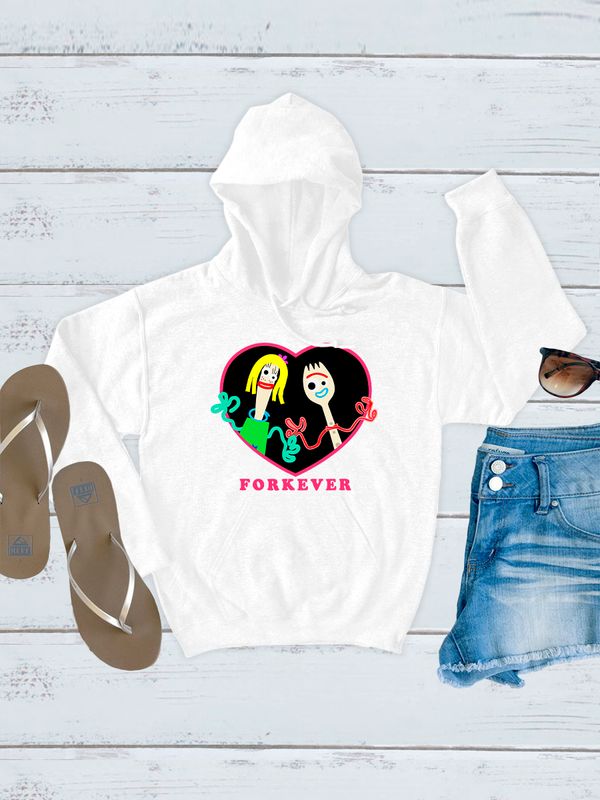 Худи с принтом История игрушек на День Валентина оверсайз белое. Худи унисекс с сердцем и персонажем Вилкинс в стиле street style для молодежи.