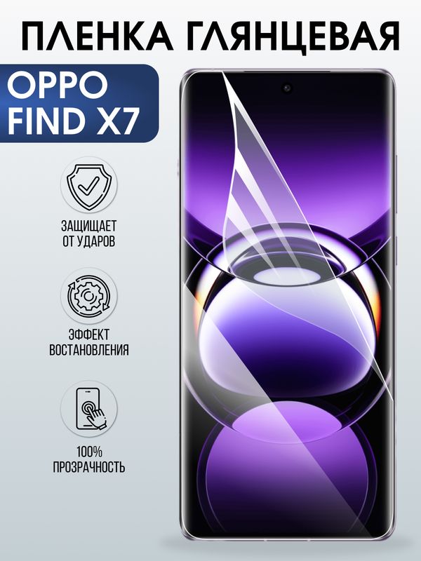 Защитная гидрогелевая пленка для OPPO FIND X7, полиуретановая плёнка глянцевая на мобильный телефон .