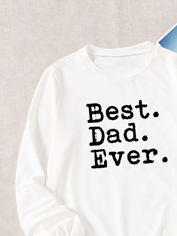 Свитшот с надписью best dad ever и принтом минимализм y2k