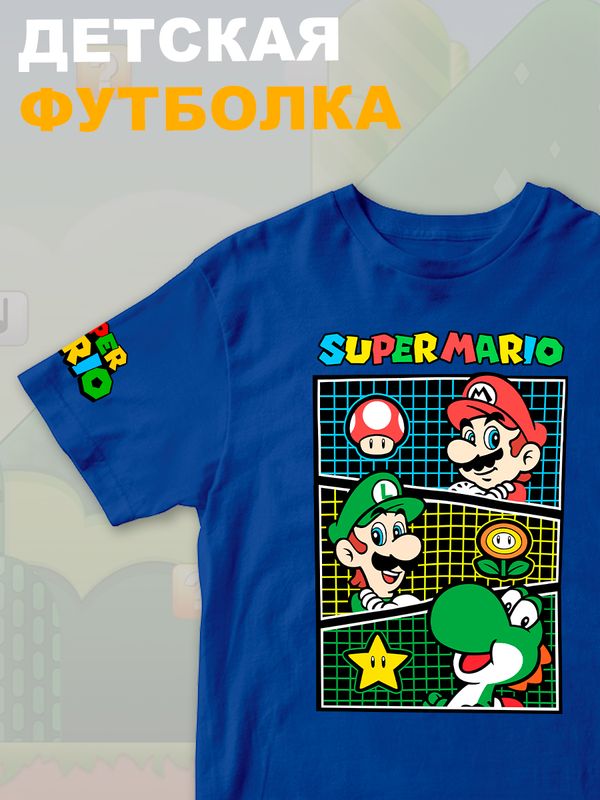 Футболка супер марио и луиджи брос нинтендо детская