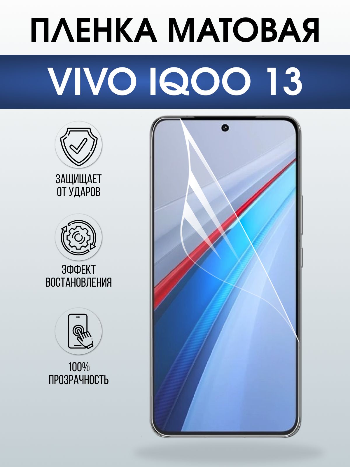 Защитная пленка на телефон Vivo IQOO 13 матовая. Полиуретановая бронепленка на экран смартфона Виво Айкью 13.