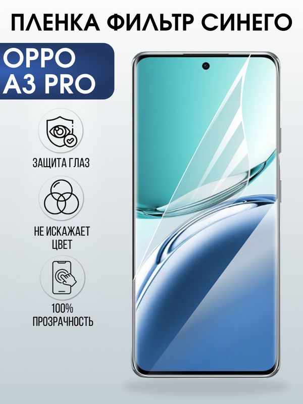 Защитная гидрогелевая пленка для OPPO A3 PRO, полиуретановая плёнка фильтр синего на мобильный телефон .