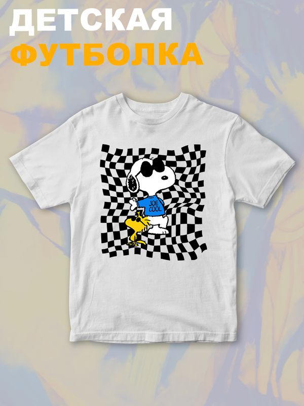 Футболка со снупи Snoopy и вудстоком желтой птичкой детская