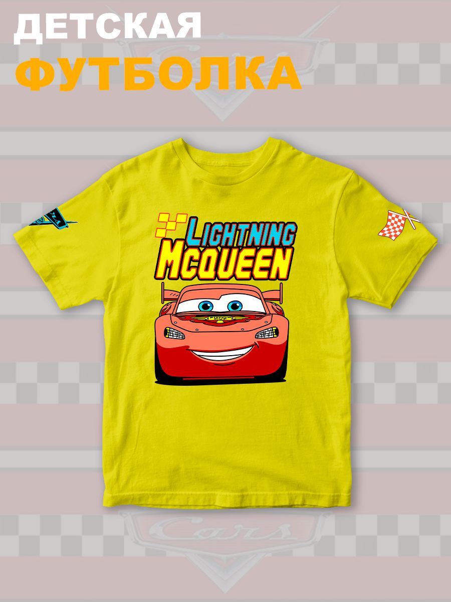 Футболка детская с принтом Тачки Молния Маккуина