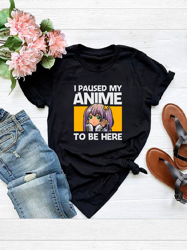 Футболка аниме тянка и каваи эстетика с принтом kawai anime girl kawaii тян прикол для анимешника отаку, черная женская и мужская прикольная андеграунд одежда кэжуал стритстайл y2k casual underground.