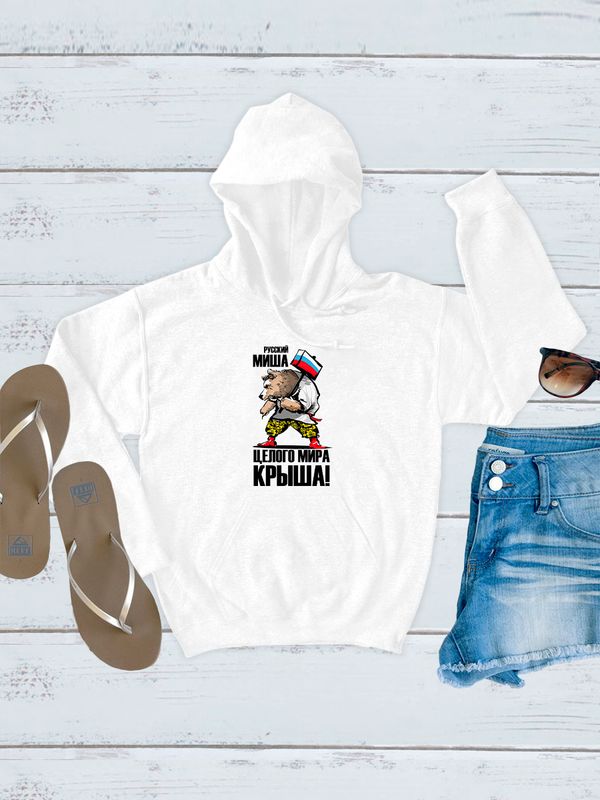 Худи с русским медведем и флагом Россия Russia