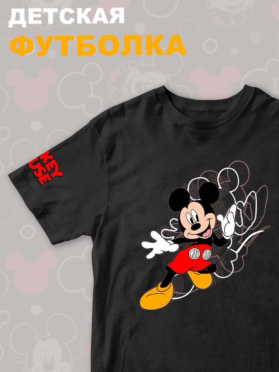 Футболка с персонажем Микки Маус из мультика Дисней. Футболка с принтом Mickey Mouse из Walt Disney для мальчика и девочки. Одежда для детей и подростков street style кэжуал.