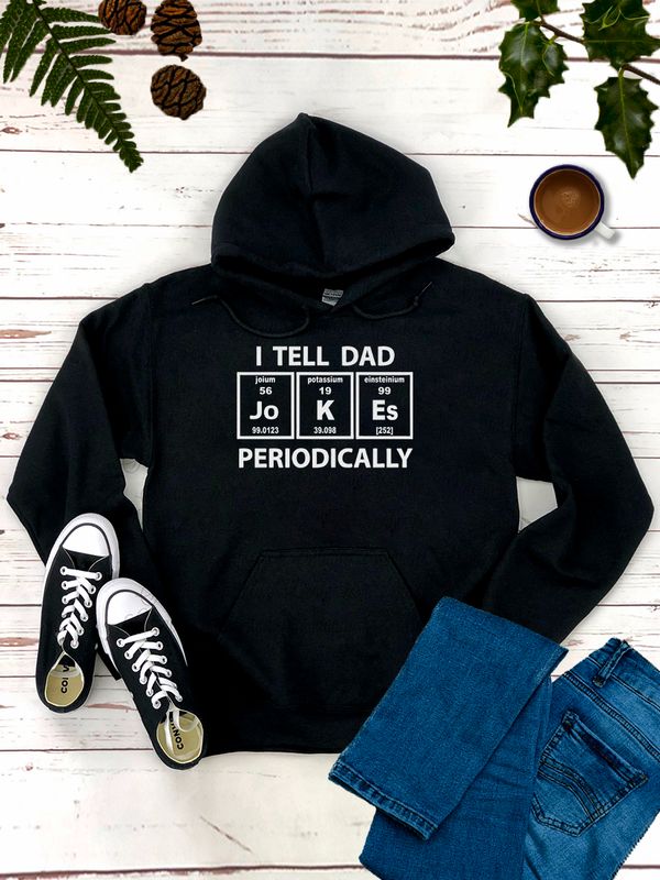 Худи с таблицей менделеева и приколом dad jokes y2k