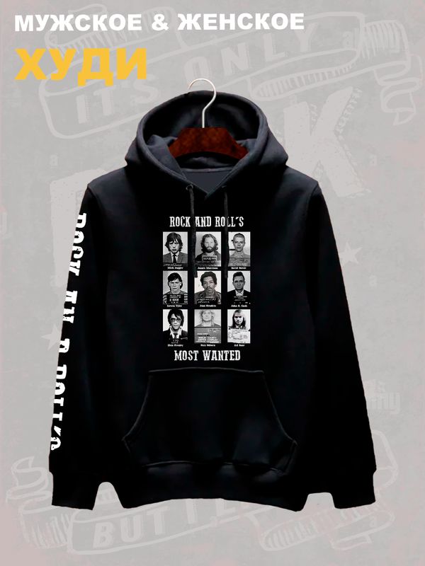 Худи с принтом рок-музыканты оверсайз черное. Худи унисекс с лидерами рок-групп для фанатов рока и кантри в стиле 90-х.