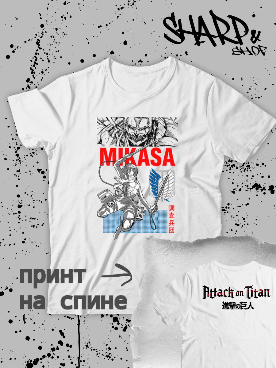 Футболка с принтом из мультсериала Атака титанов в стиле аниме. Футболка унисекс anime Attack on titan в стиле street style для молодежи.