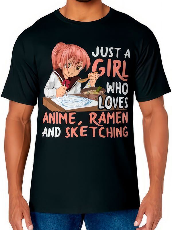 Футболка аниме тян тянка с принтом anime girl otaku анимешная девушка для анимешника отаку и художника, черная женская мужская, y2k андеграунд прикольная одежда кэжуал стритстайл, underground casual.