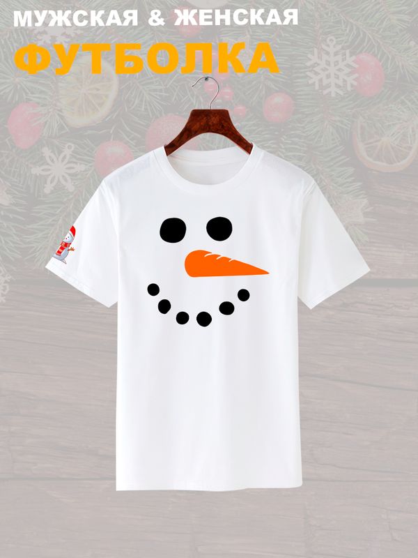 Футболка снеговик с новым годом y2k