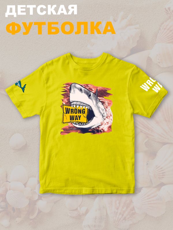 Футболка с акулой shark челюсти и jaws детская