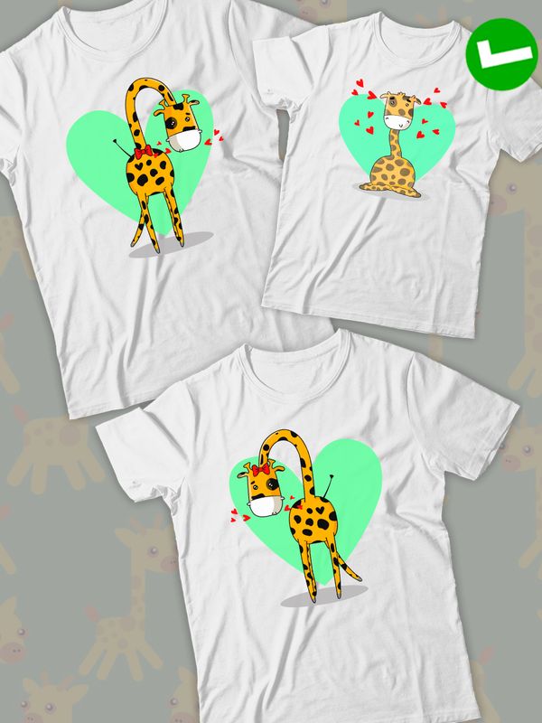Футболка с жирафом girl boy детская фэмили лук