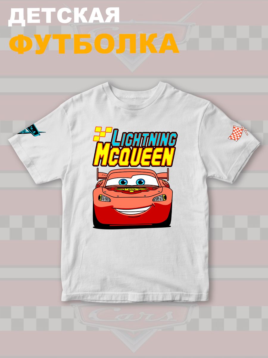 Футболка детская с принтом Тачки Молния Маккуина