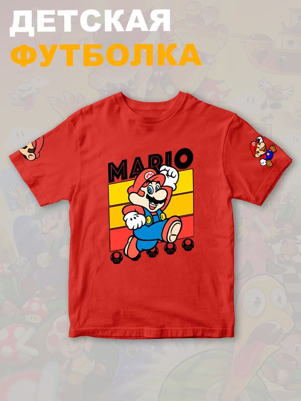 Футболка супер марио брос super mario нинтендо детская