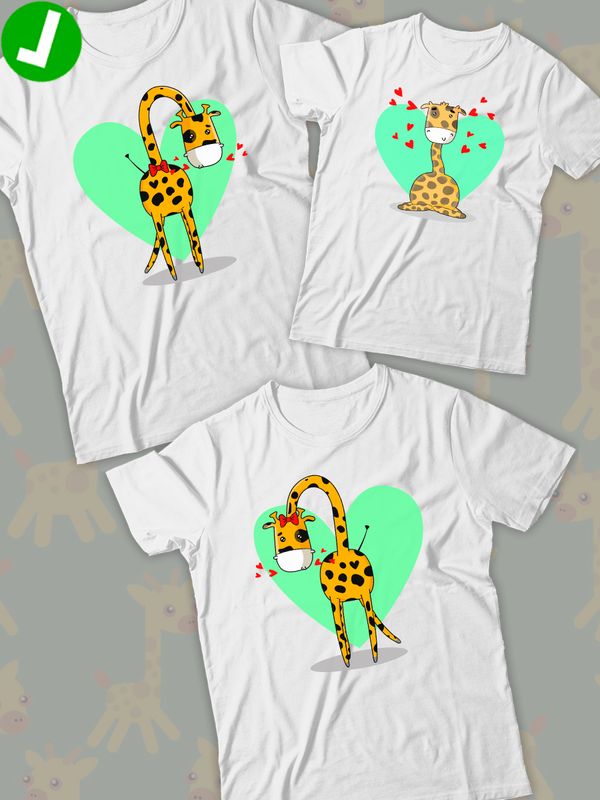 Футболка для папы с жирафом mama mom mother dad daddy